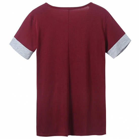 Summer New Cross Print T Shirt Women O-neck Patchwork Short Sleeve T Shirts Casual Tops Women