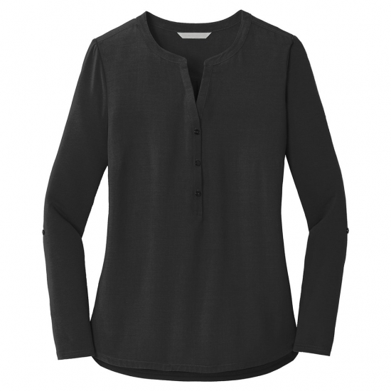 Customized Women Front Button Style Deep Neck Full Sleeve Shirt