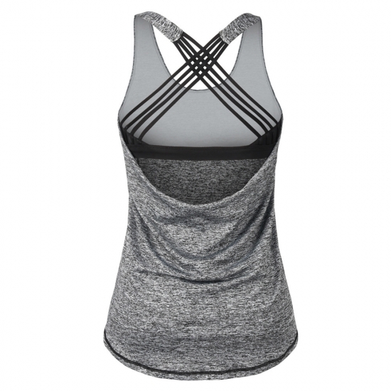 Elastic Strip Band Racer Back Off York Style Women Singlets For Yoga And Gym Wear