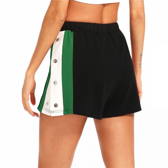 New Ladies High Waist Casual Solid Color Yoga Shorts Gym Training Sports Women