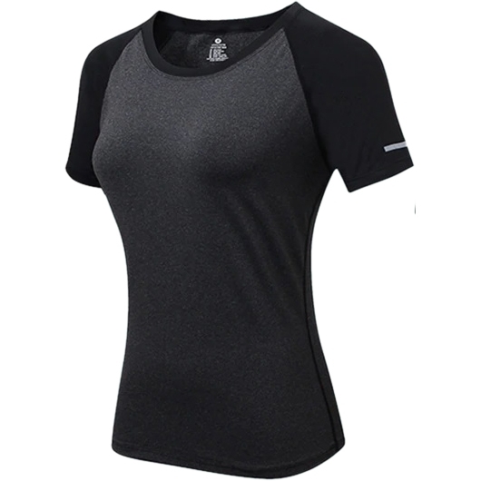 Black Gym Top Sports Wear For Women Gym Qucikly Dry Yoga Shirt Seamless Short Sleeve Fitness T Shirt