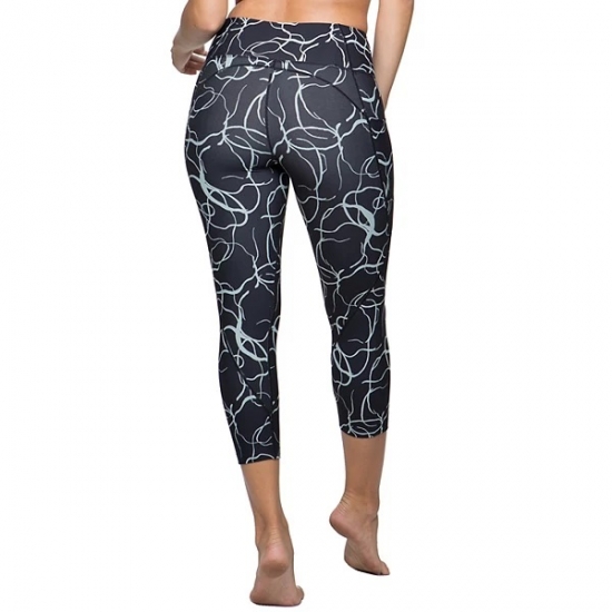 Printted Capri Pants Women For Running And Yoga Workout