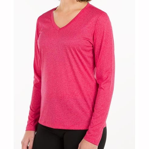 Women Long Sleeve V‑Neck Performance Shirt for Running and Workout