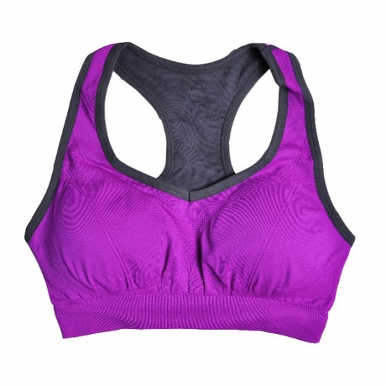 Crop Top Sports Bra Women Fitness Gym Seamless Rims Bra Sports Shockproof Brassiere Yoga Padded Bra